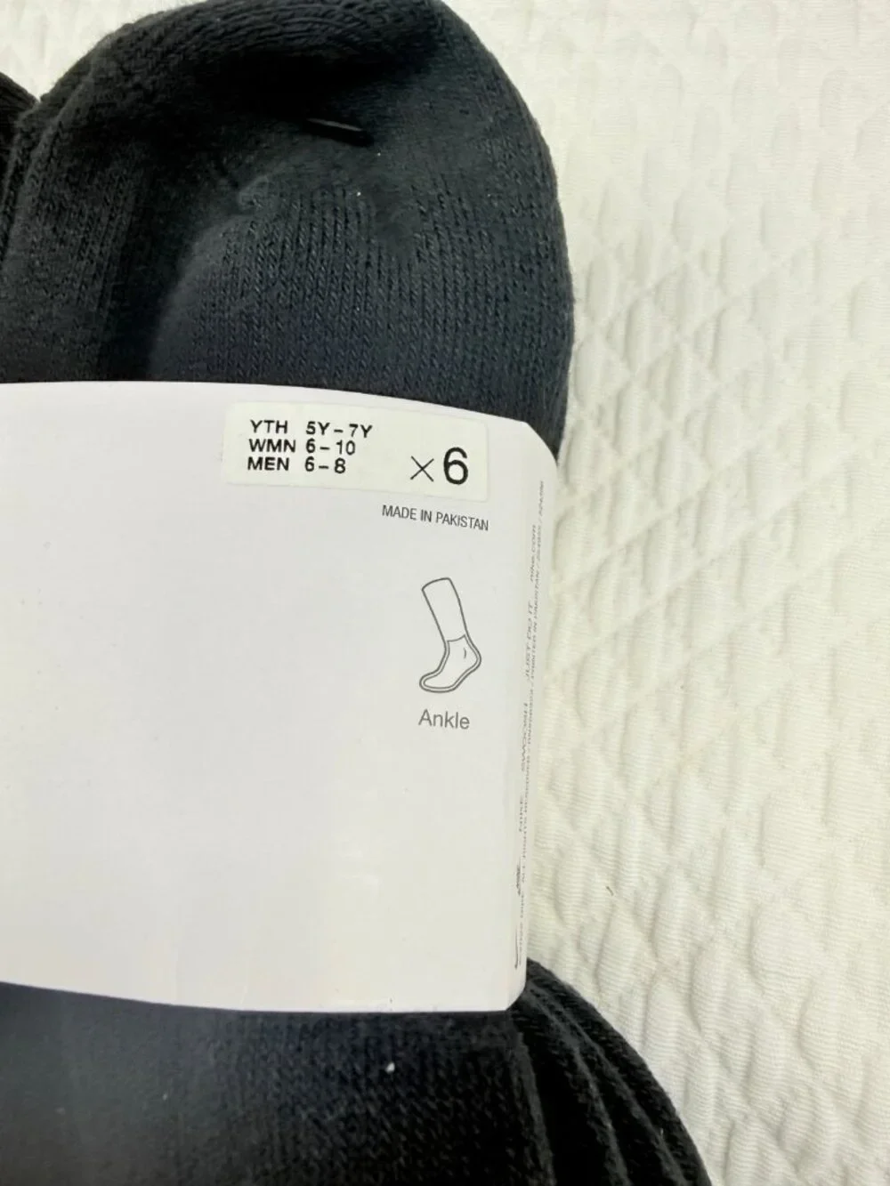 Nike 6 pairs Unisex Dri Fit Everyday Plus Cushioned Ankle Socks Mens M 6-8